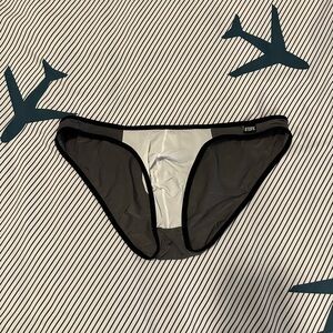 Men’s nylon bikini brief underwear. Medium.